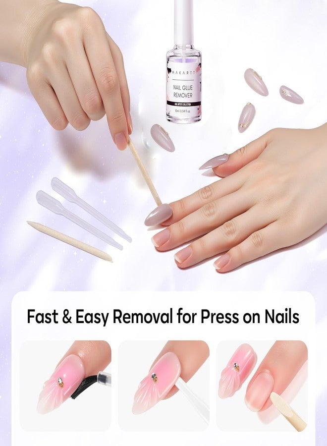 Makartt Press On Nail Glue Remover 10ML Fast and Easy Removal Debonder with 2 Dropper Applicators, 2 Wooden Sticks for Quick Glues, Press-On Nail, Solid Glue, Semi-Cured Sticker, Adhesive Tabs - Image 4